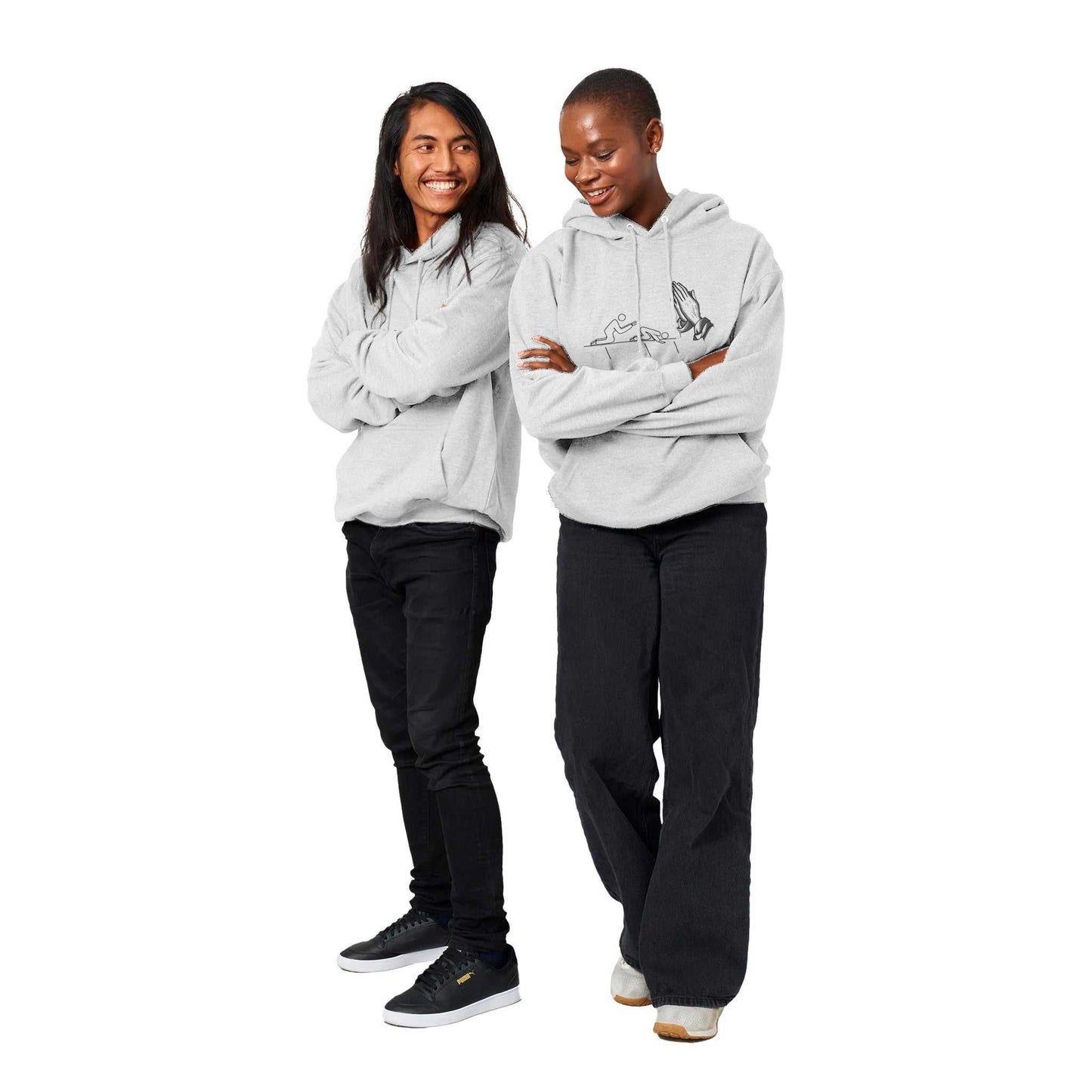 Short sleeve Kneeling t-shirt - Premium Unisex Pullover Hoodie
