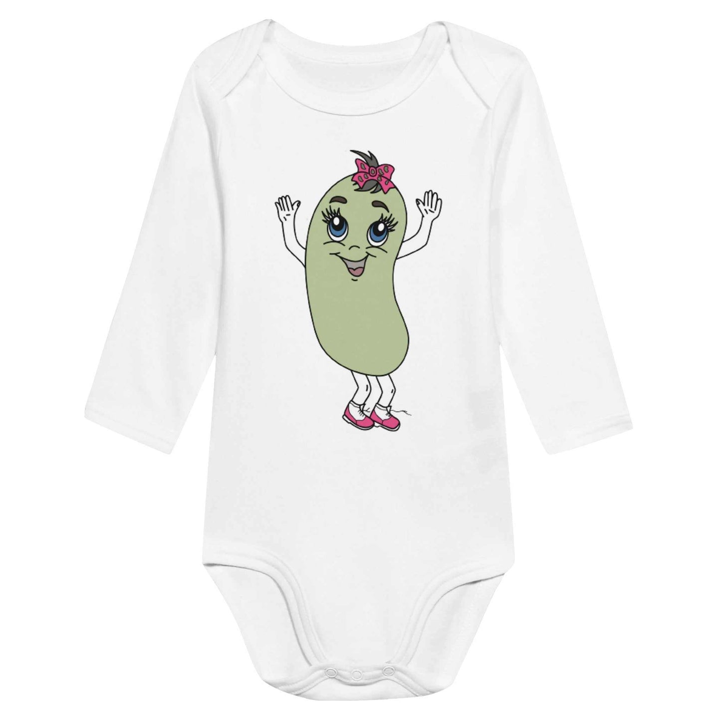 Classic Baby Long Sleeve Bodysuit - Baby Lima Bean w/Bow