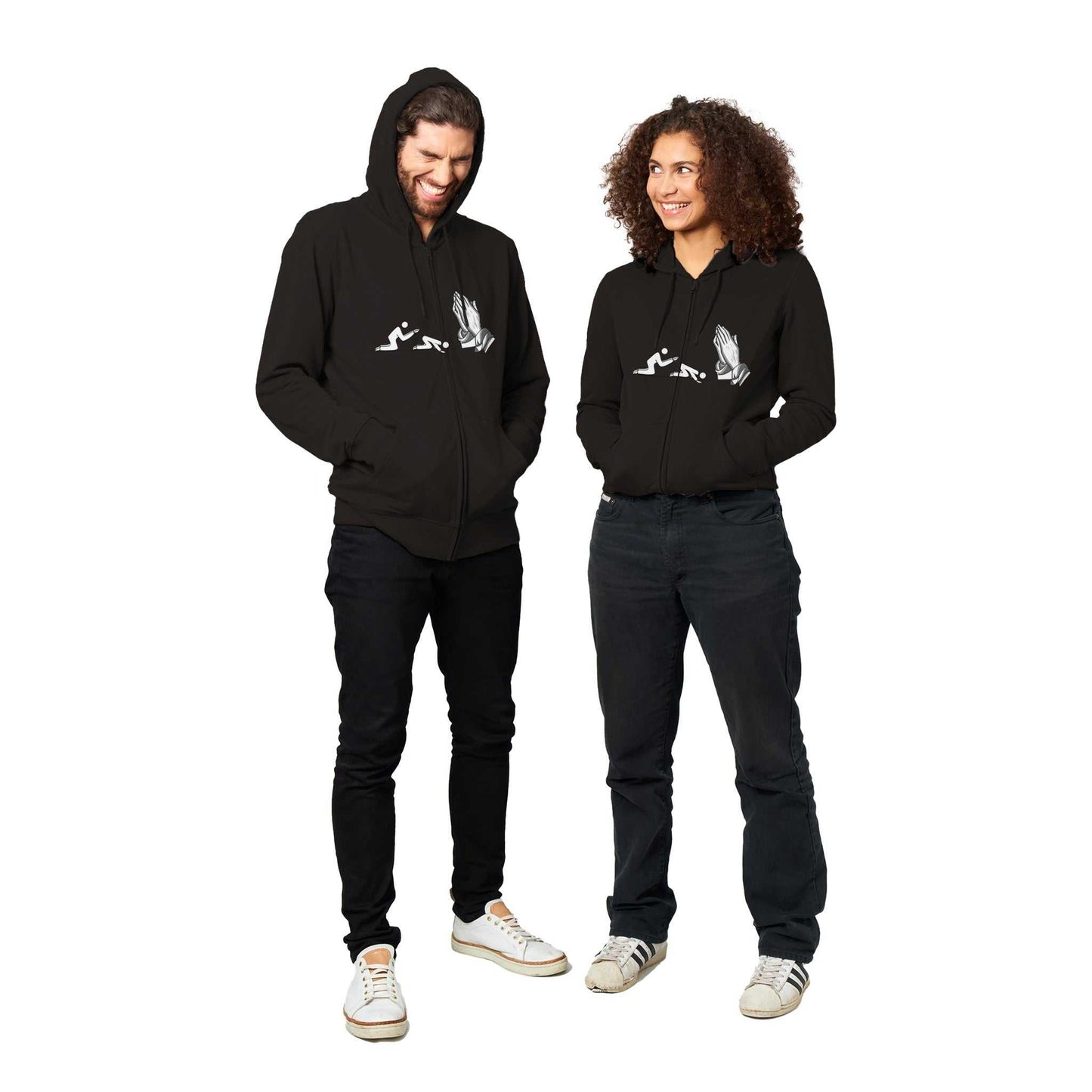 Short sleeve Kneeling t-shirt - Organic Unisex Zip Hoodie