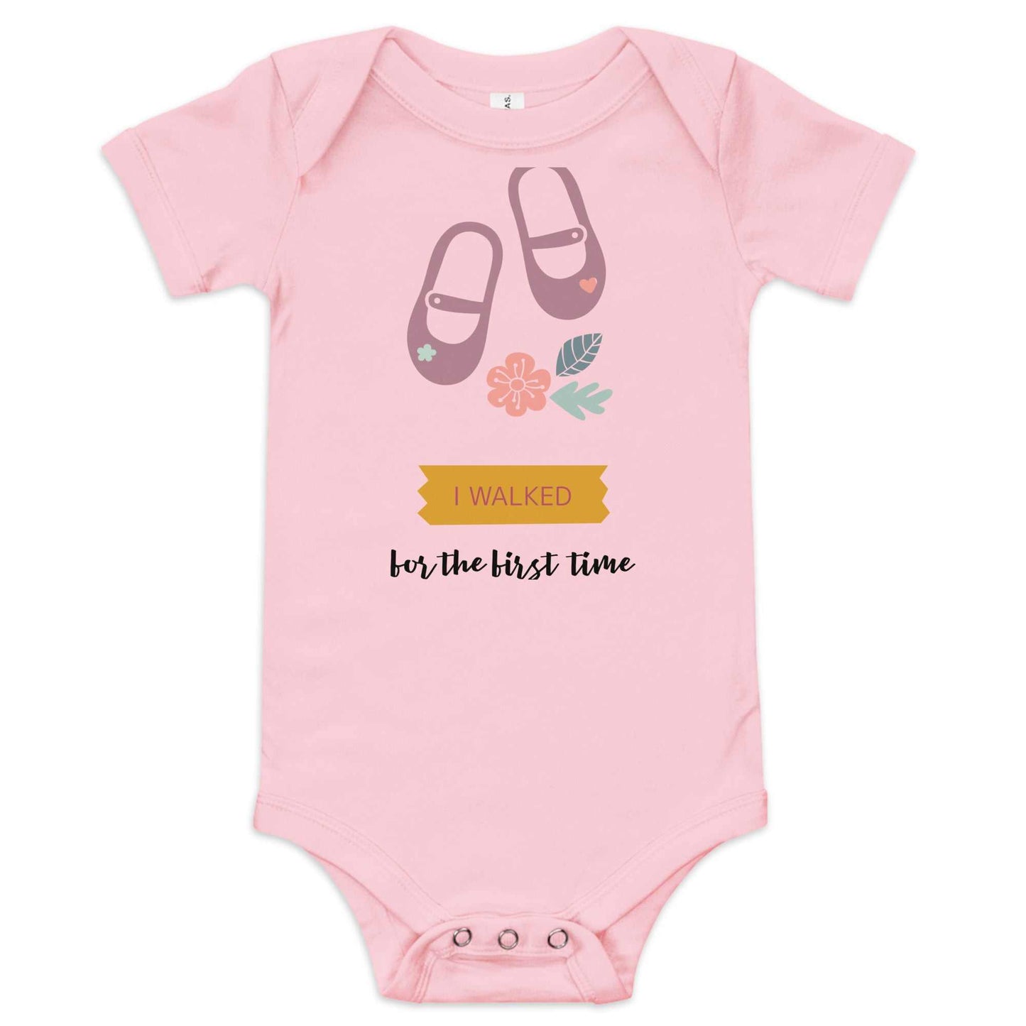 Baby short sleeve one piece I Walked for the First Time