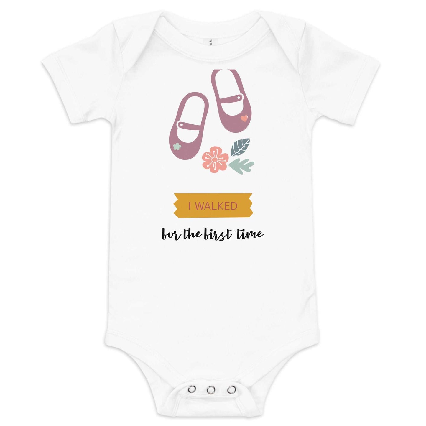 Baby short sleeve one piece I Walked for the First Time