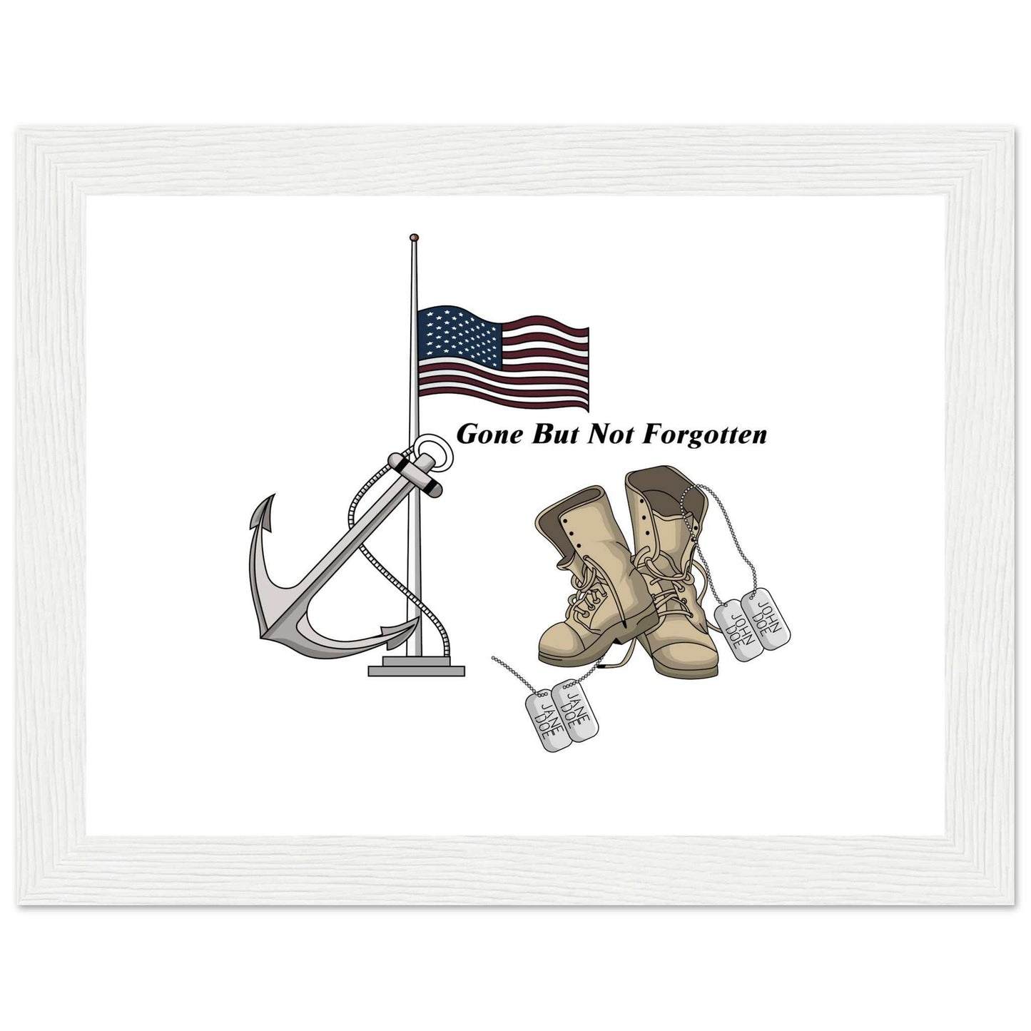 Premium Matte Paper Wooden Framed Poster - Gone But NOT Forgotten