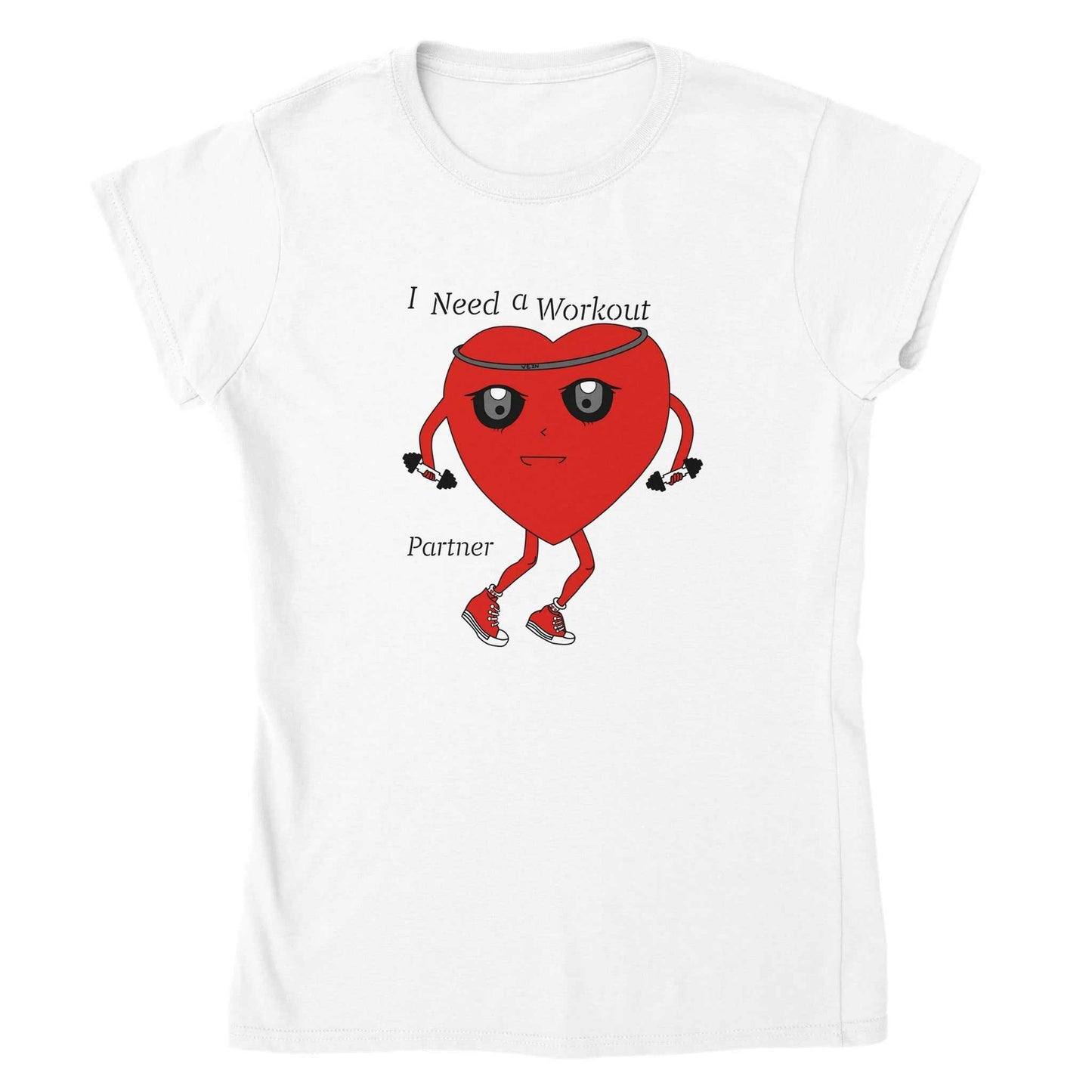 Classic Womens Crewneck T-shirt - The Heart needs a workout partner