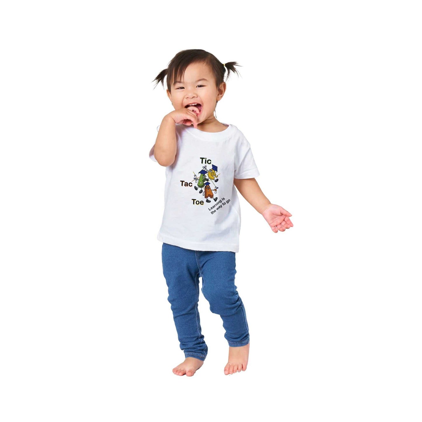 Classic Baby Crewneck T-shirt - Tic Tac Toe Learning is the Way to Go