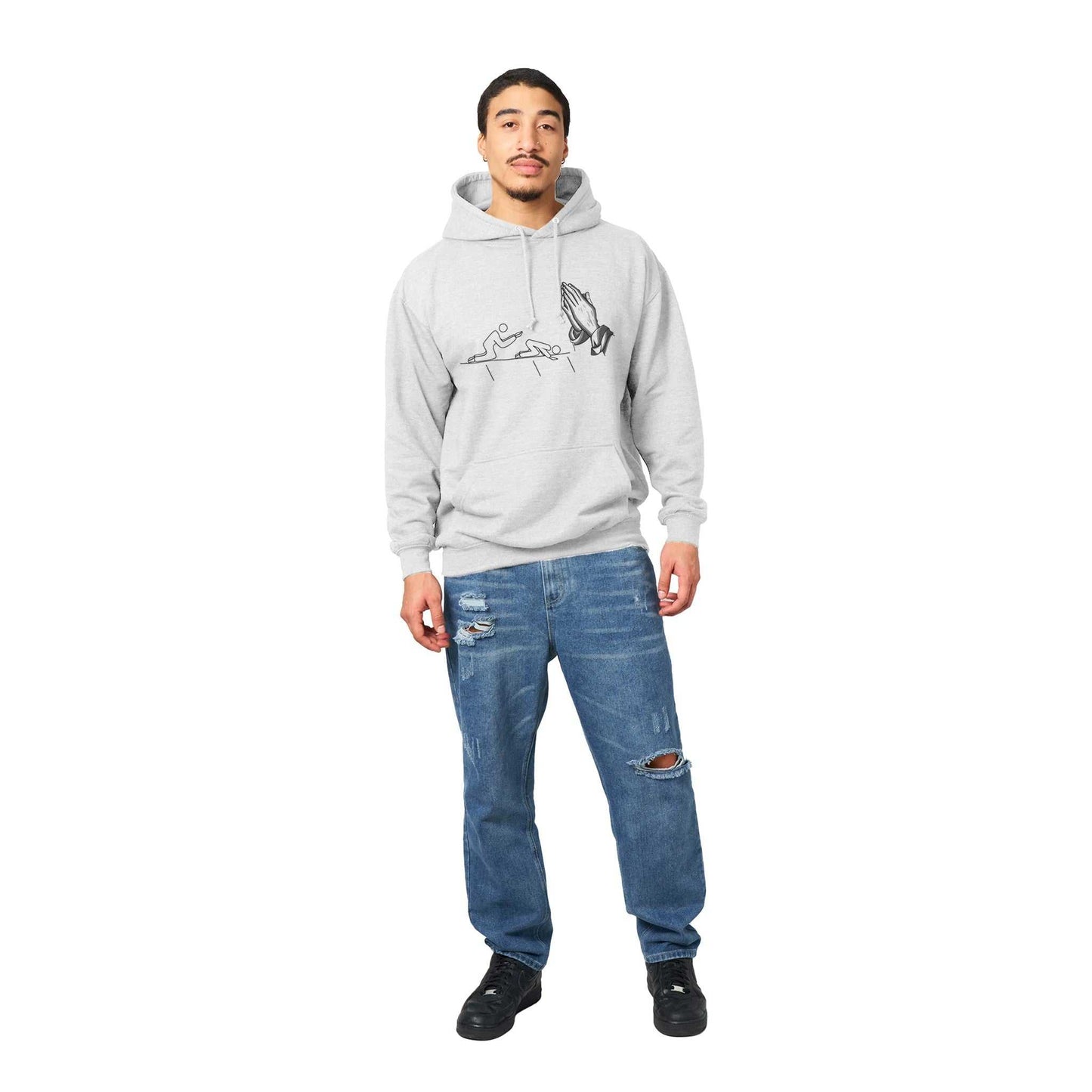 Short sleeve Kneeling t-shirt - Premium Unisex Pullover Hoodie