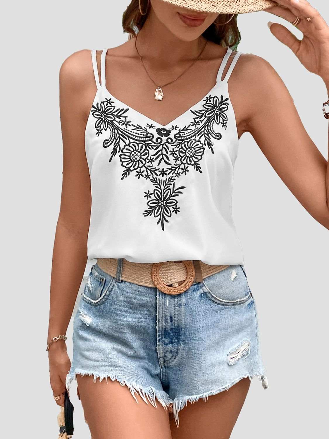 V-Neck Printed Sleeveless Cami