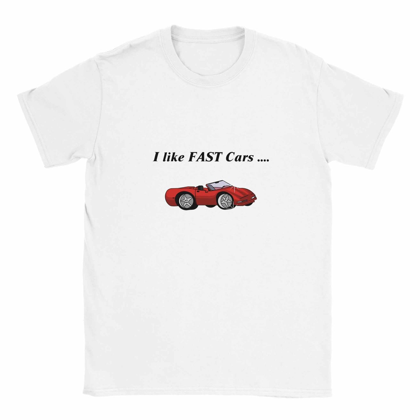 Classic Kids Crewneck T-shirt- I Like Fast Cars