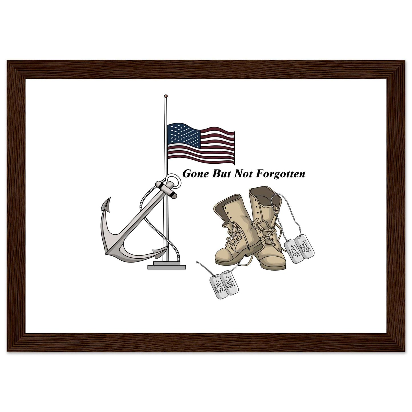 Premium Matte Paper Wooden Framed Poster - Gone But NOT Forgotten