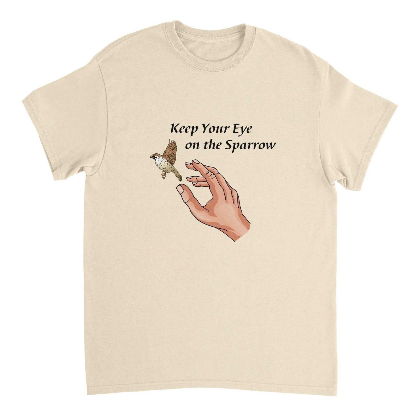 Heavyweight Unisex Crewneck T-shirt - Eyes on the Sparrow