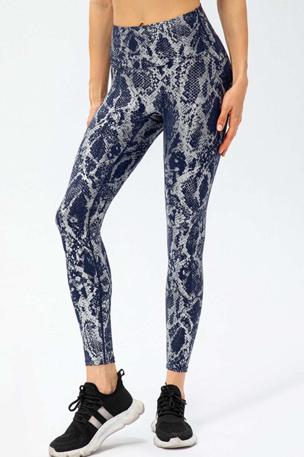 Animal Print Slim Waistband Long Sports Pants Fit Wide