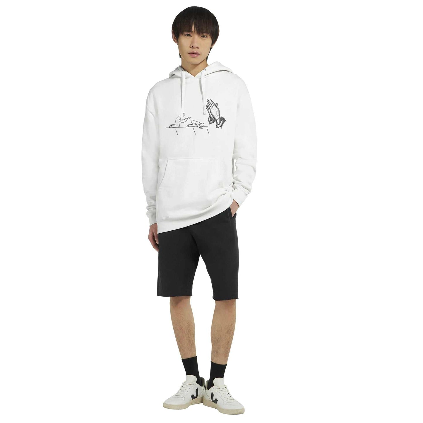 Short sleeve Kneeling t-shirt - Premium Unisex Pullover Hoodie