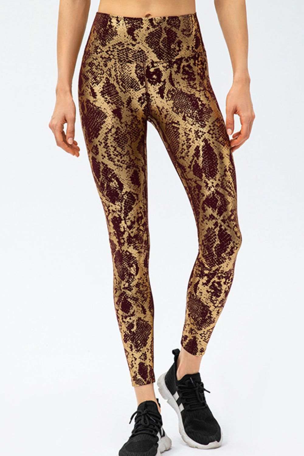 Animal Print Slim Waistband Long Sports Pants Fit Wide