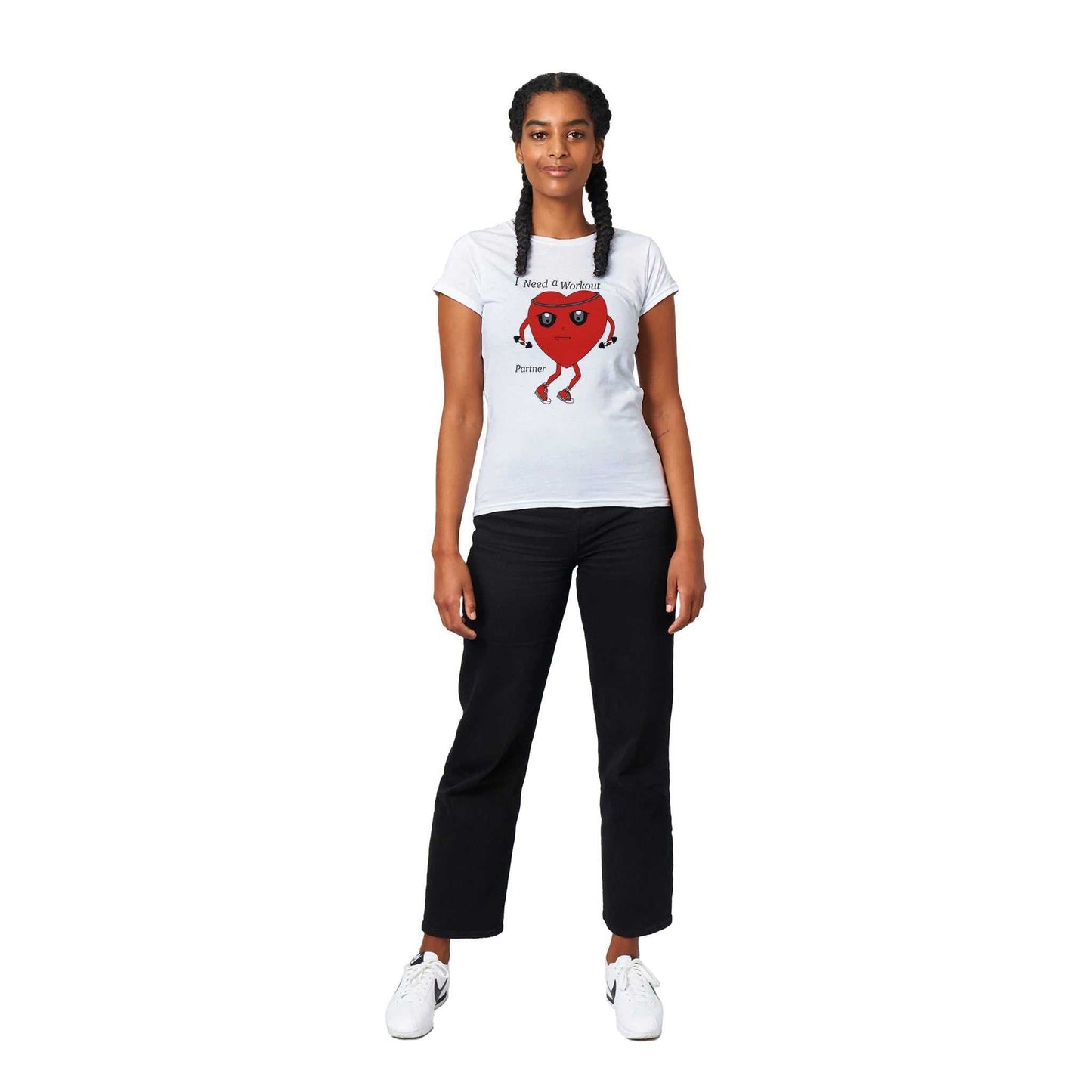 Classic Womens Crewneck T-shirt - The Heart needs a workout partner