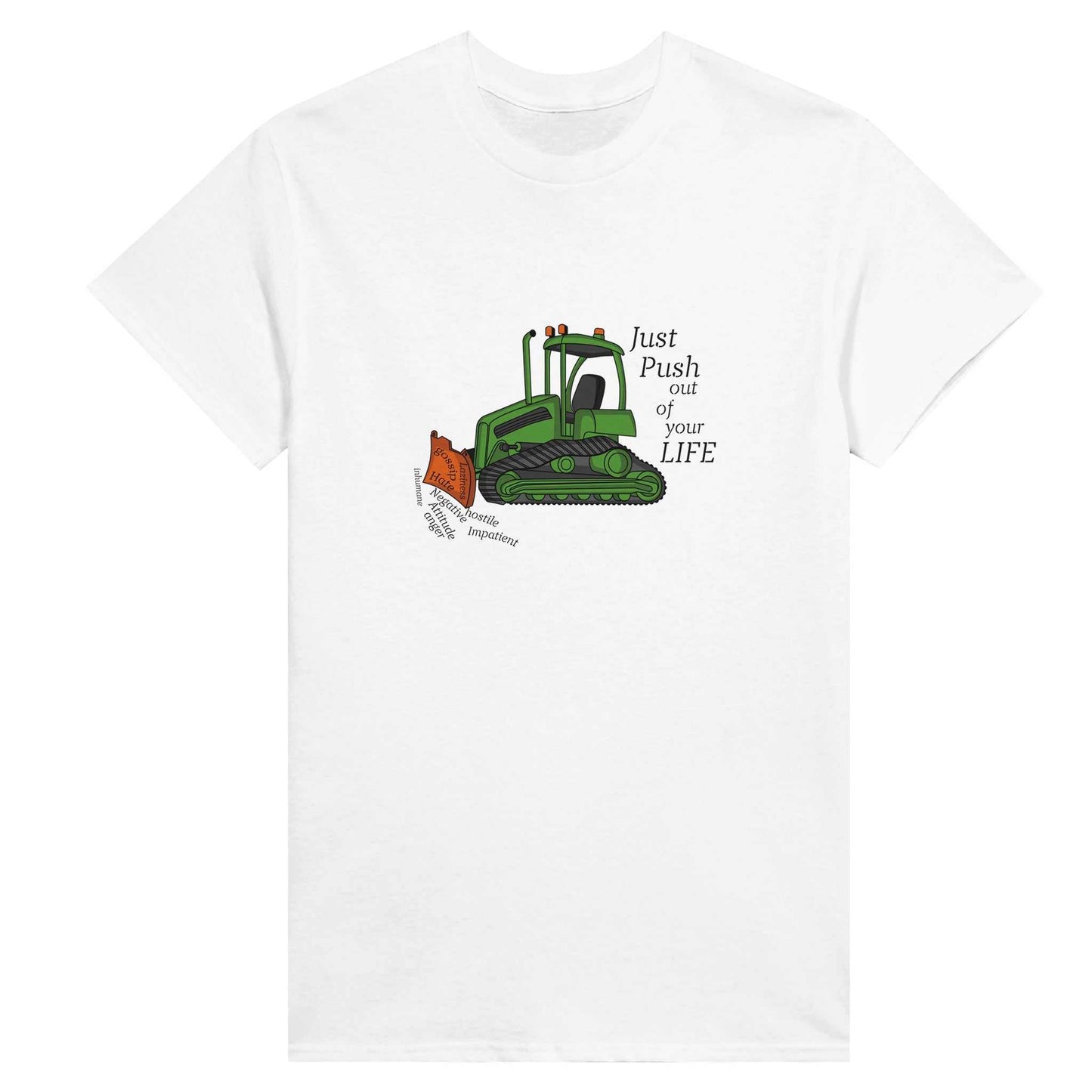 Heavyweight Womens Crewneck T-shirt - Bull dozier the Negatives Out