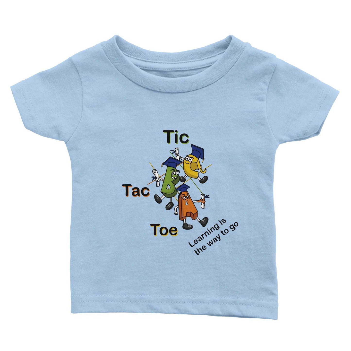 Classic Baby Crewneck T-shirt - Tic Tac Toe Learning is the Way to Go