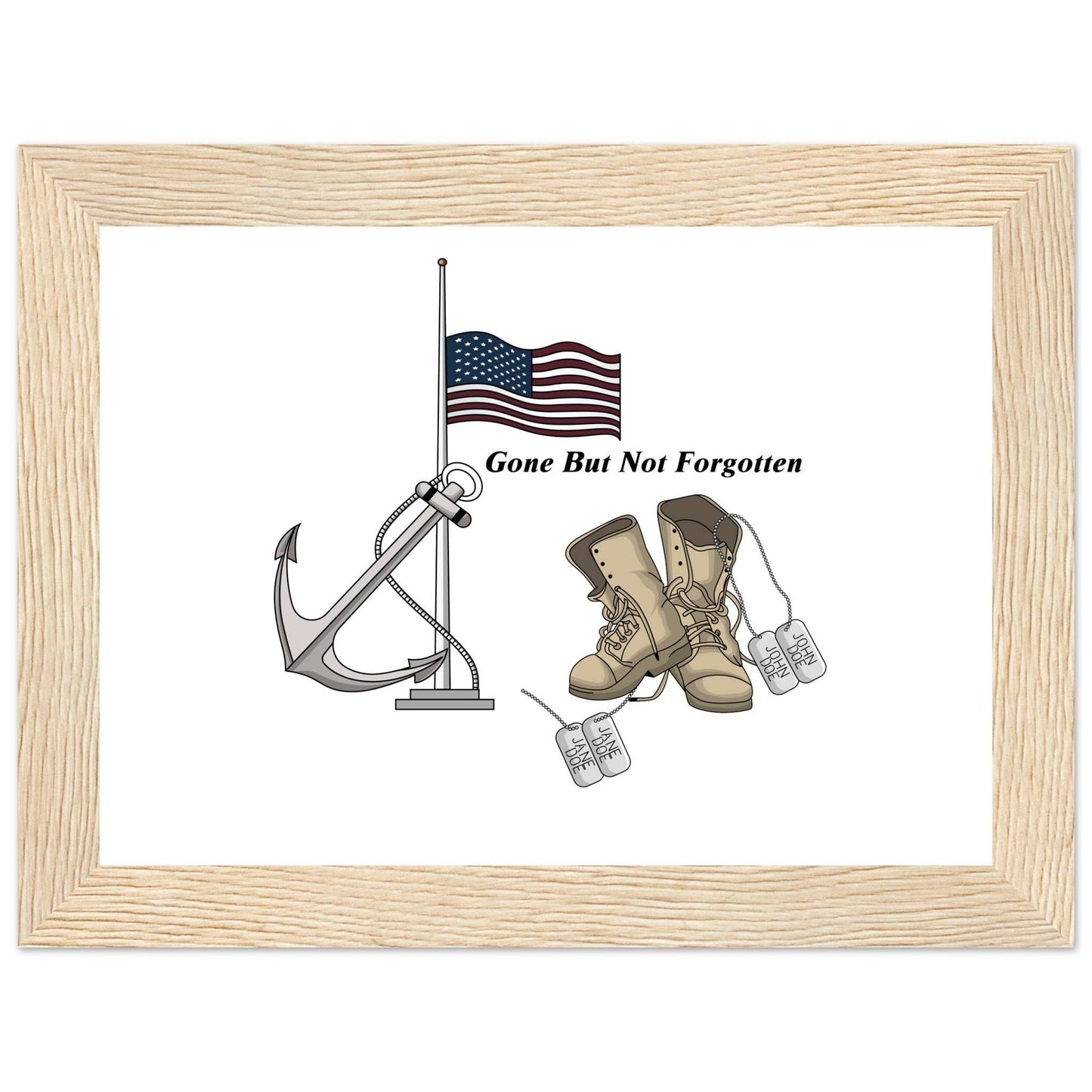 Premium Matte Paper Wooden Framed Poster - Gone But NOT Forgotten