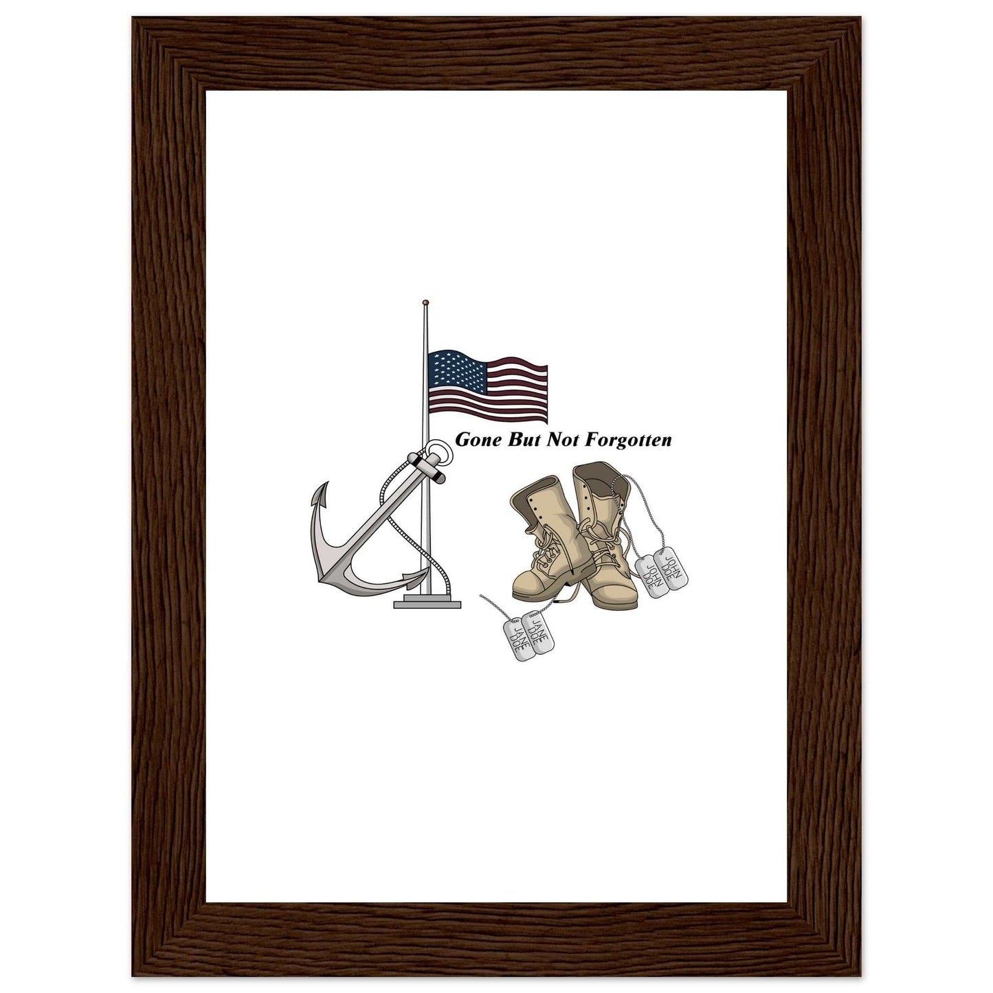 Premium Matte Paper Wooden Framed Poster - Gone But NOT Forgotten