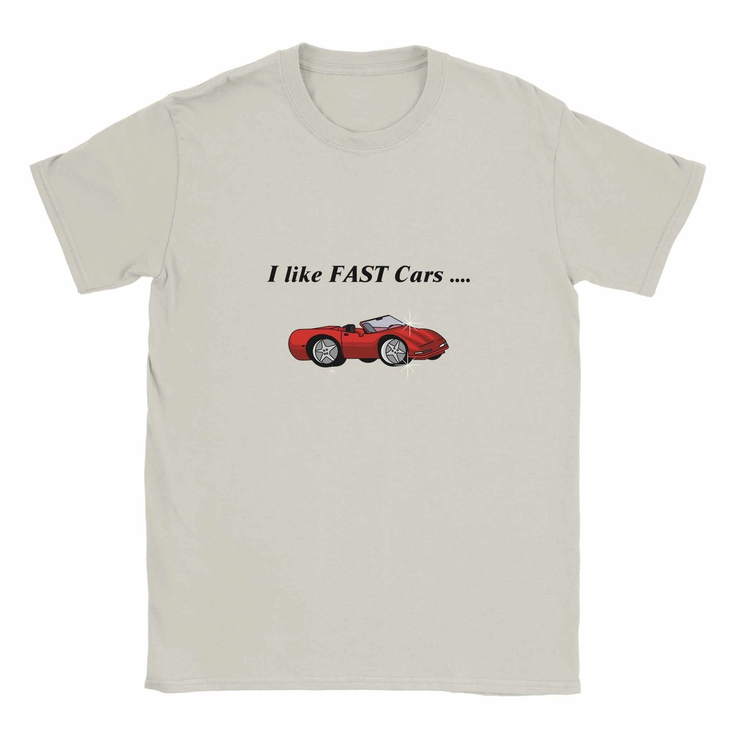 Classic Kids Crewneck T-shirt- I Like Fast Cars