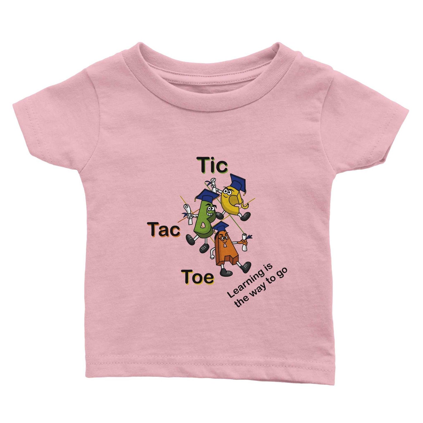 Classic Baby Crewneck T-shirt - Tic Tac Toe Learning is the Way to Go