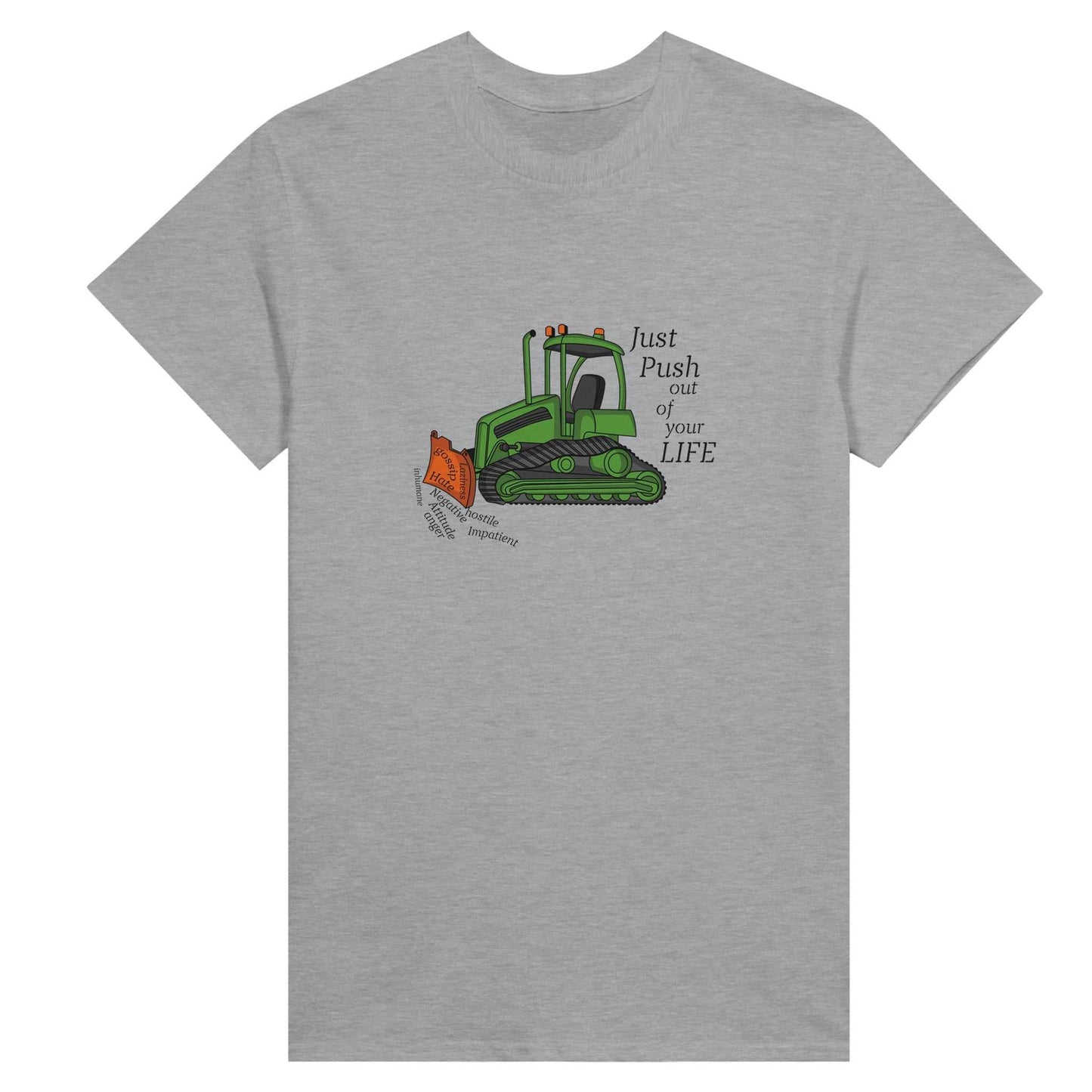 Heavyweight Womens Crewneck T-shirt - Bull dozier the Negatives Out