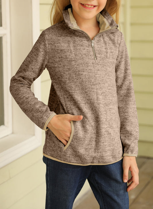 Kids Quarter-Zip Collar Sweatshirt