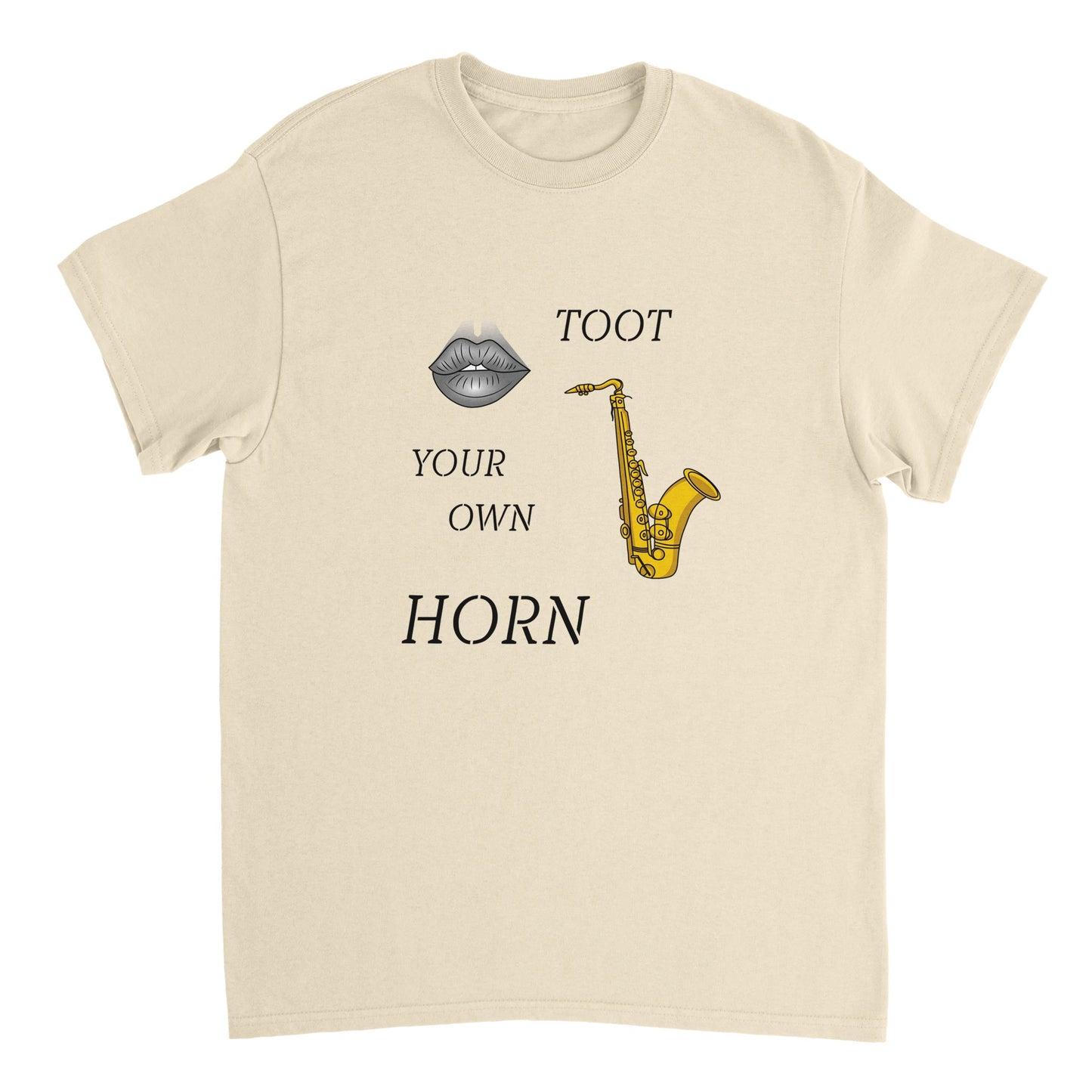 Heavyweight Unisex Crewneck T-shirt - Toot Your Own Horn