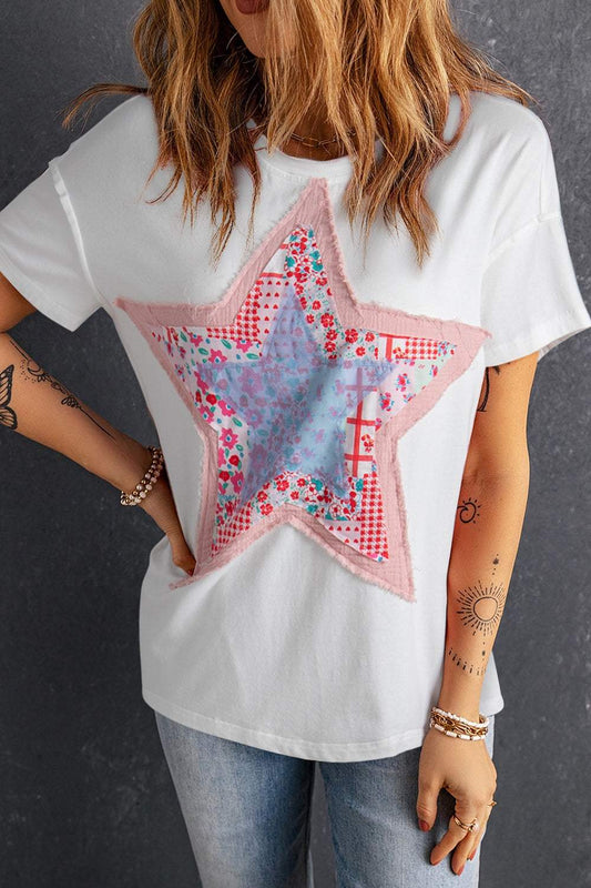 Star Round Neck Short Sleeve