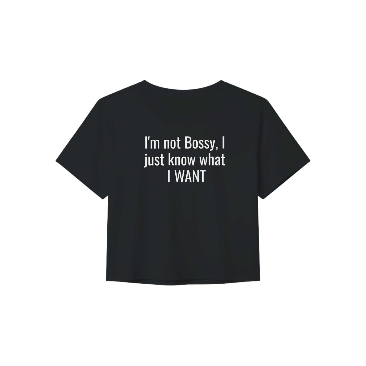 Women’s Crop Tee | Bella+Canvas 8882 Black - NOT Bossy