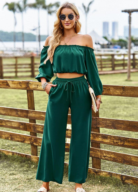 Drawstring Waist Pants Set