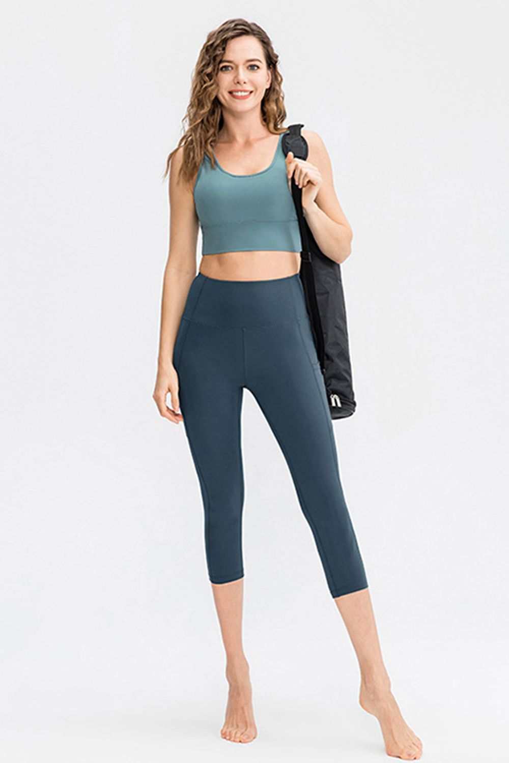 Wide Waistband Cropped Active Leggings