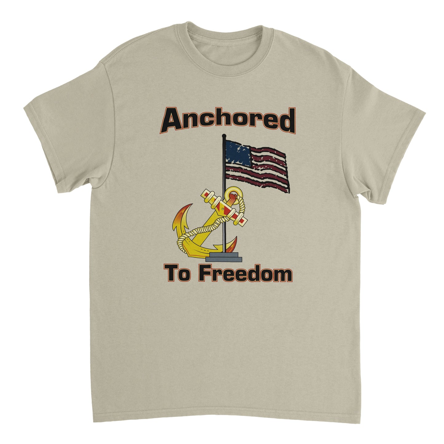 Heavyweight Unisex Crewneck T-shirt - Anchored to Freedom new