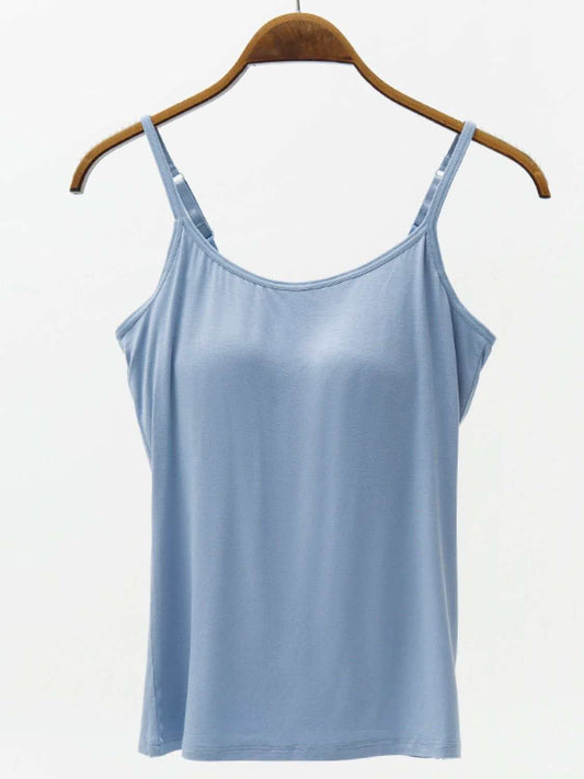 Full Size Adjustable Strap Modal Cami with Bra