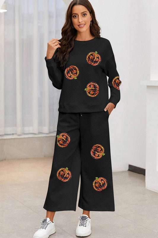 Sequin Patch Pumpkin Top