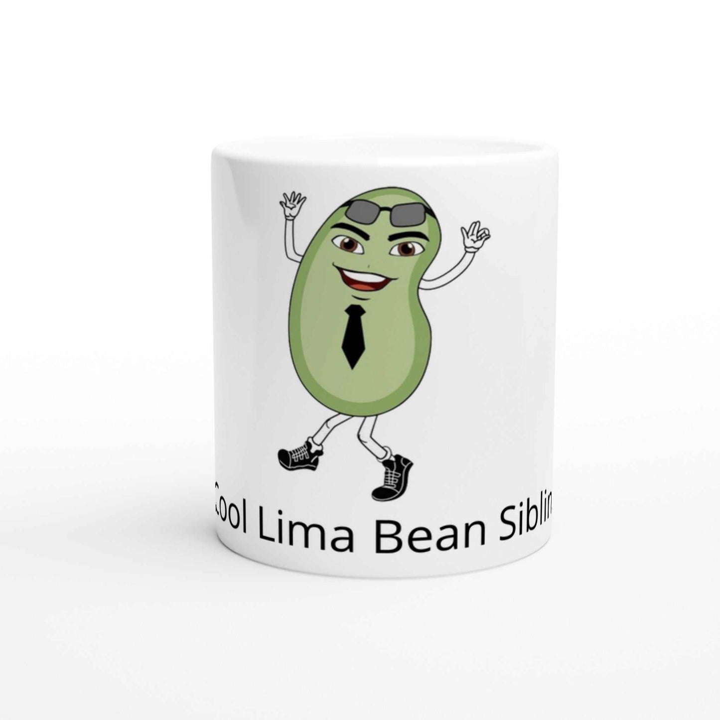 White 11oz Ceramic Mug - Cool Lima Bean Sibling