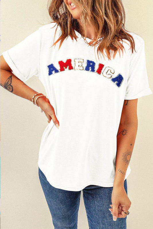 AMERICA Round Neck Short Sleeve