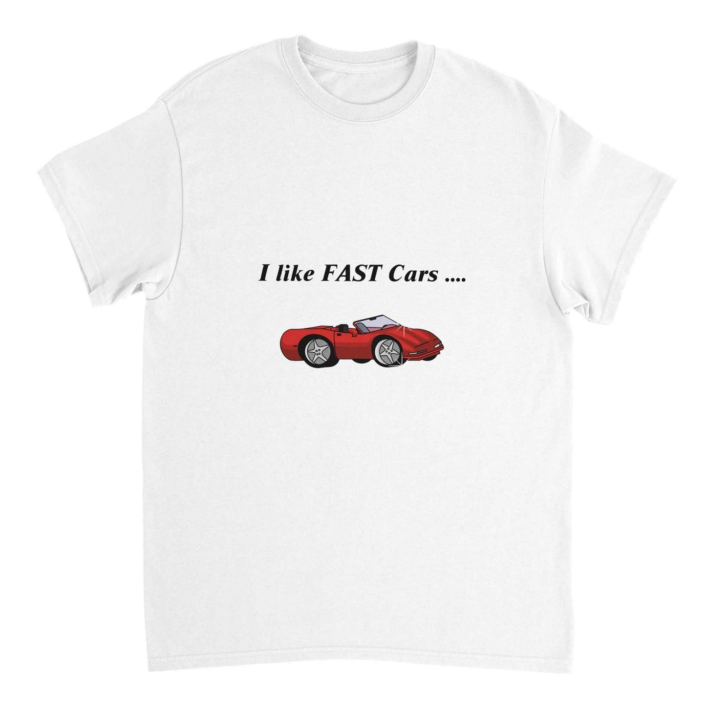 Heavyweight Unisex Crewneck T-shirt - I like Fast Cars