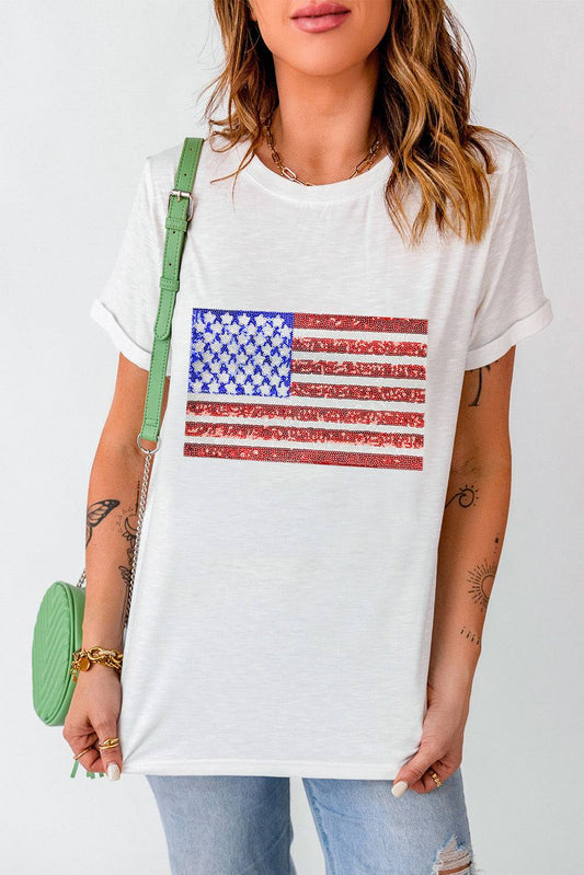 Flag Round Neck Short Sleeve