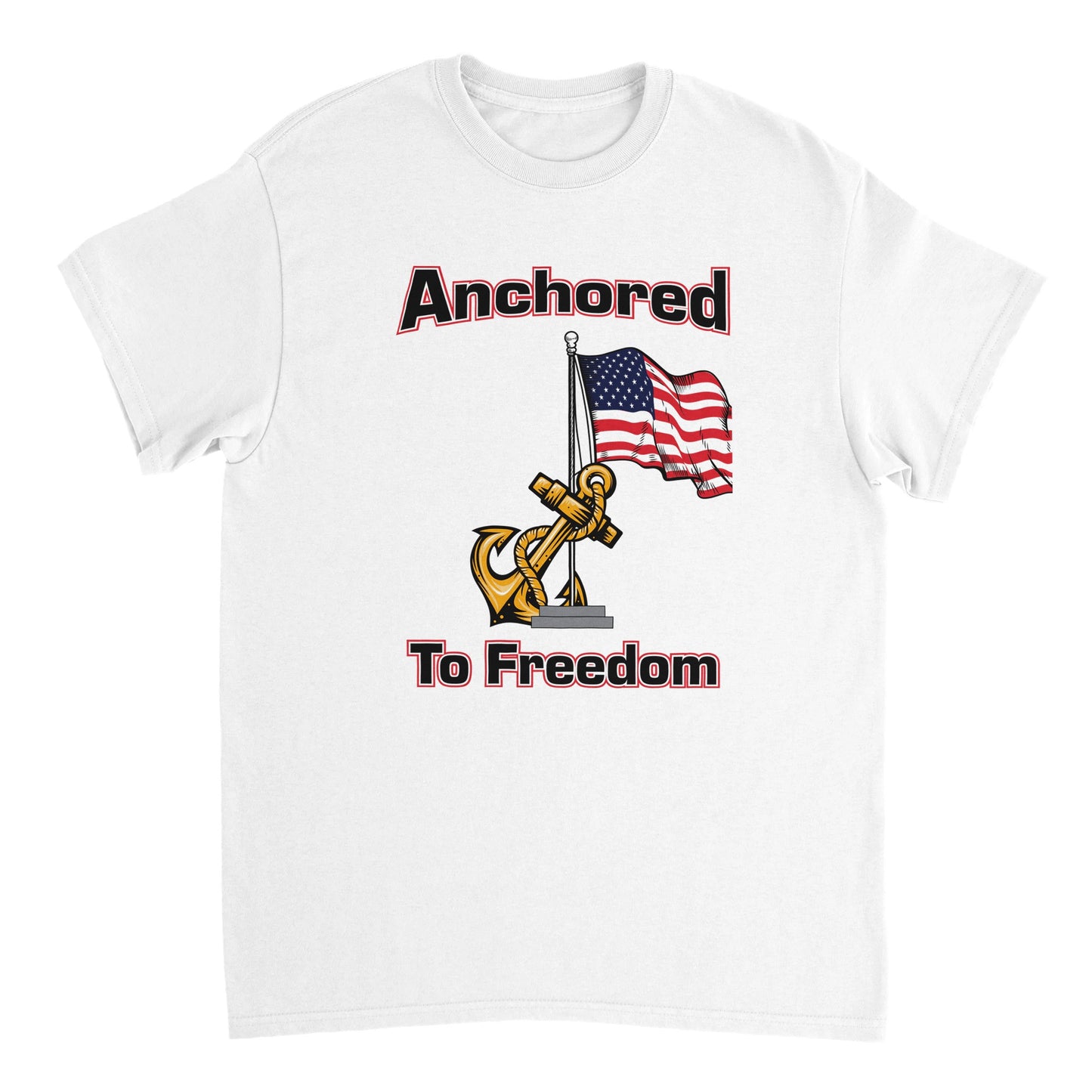 Heavyweight Unisex Crewneck T-shirt - Anchored to Freedom New