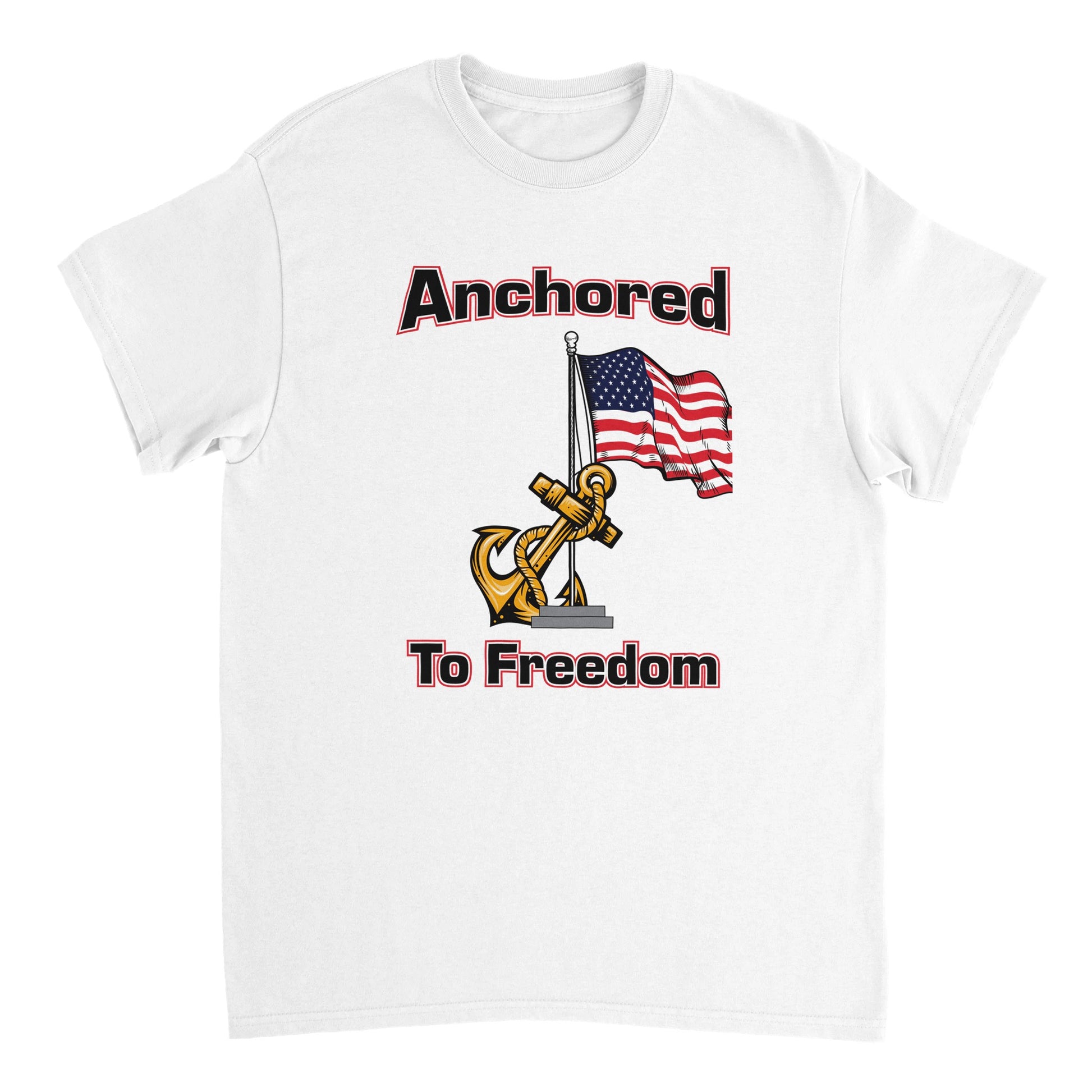 Heavyweight Unisex Crewneck T-shirt - Anchored to Freedom New | yvante1