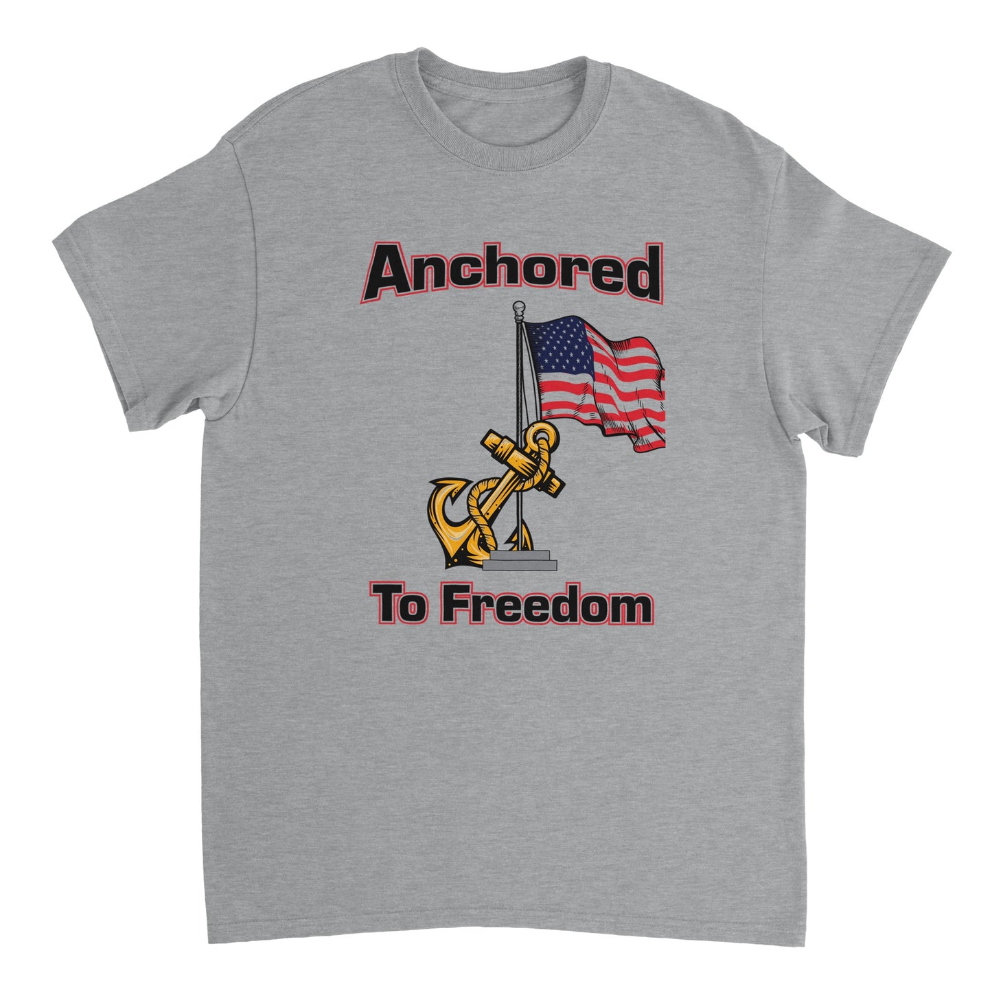 Heavyweight Unisex Crewneck T-shirt - Anchored to Freedom New