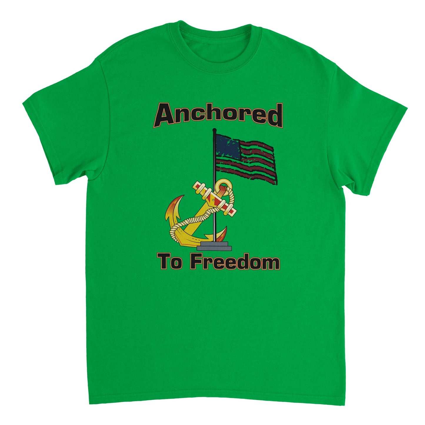 Heavyweight Unisex Crewneck T-shirt - Anchored to Freedom new