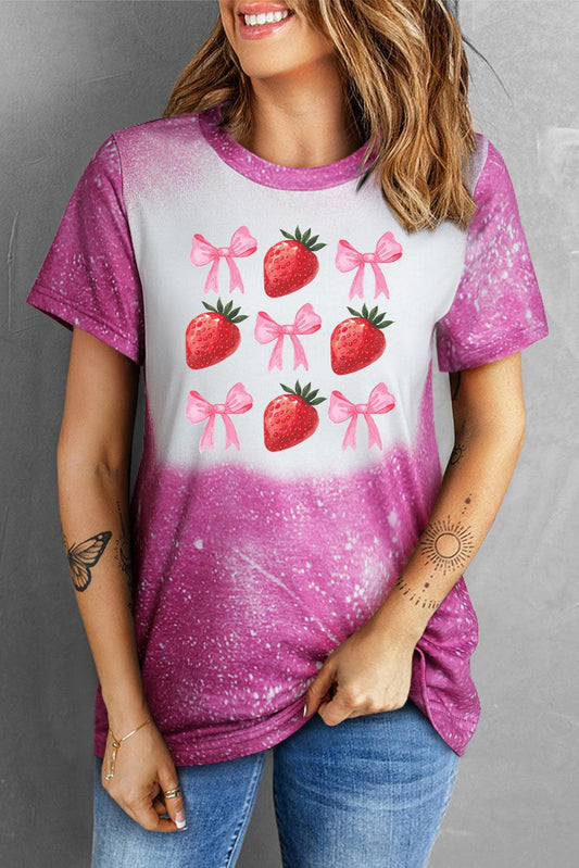 Strawberry Round Neck Short Sleeve