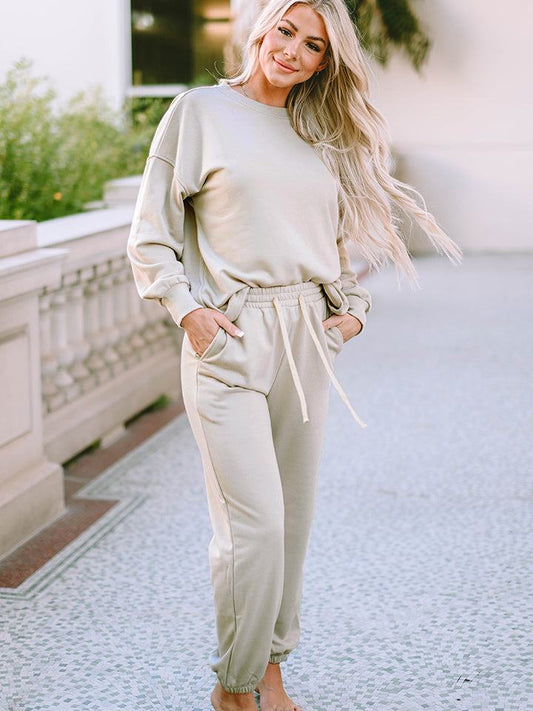 Round Neck Dropped Shoulder Top