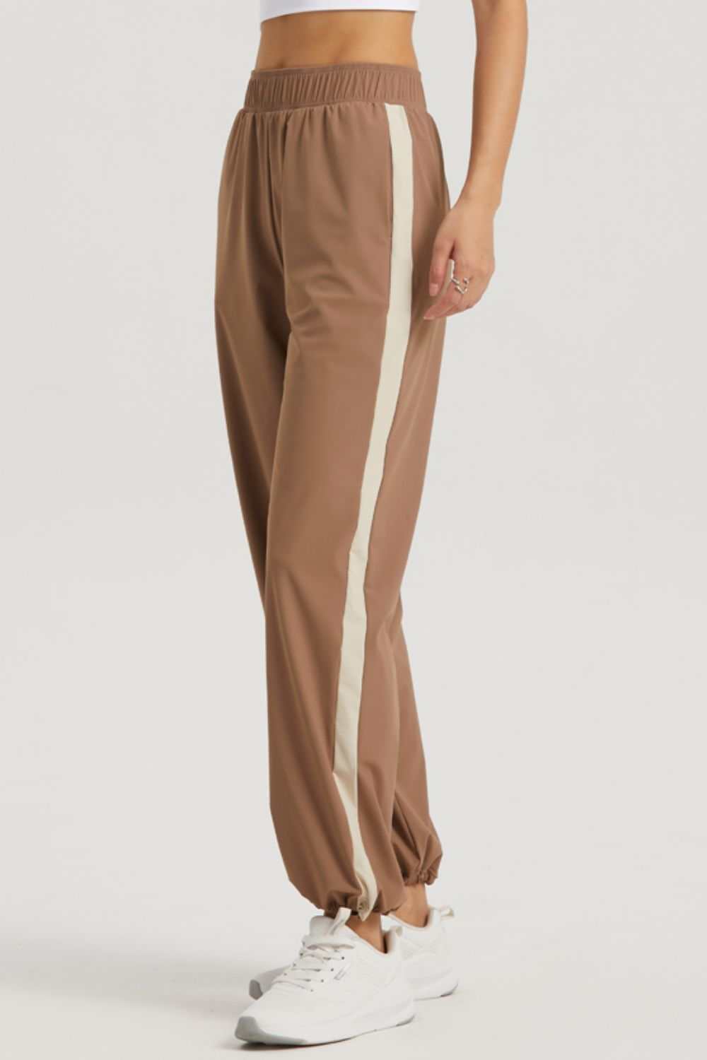 Side Stripe Elastic Waist Sports Pants