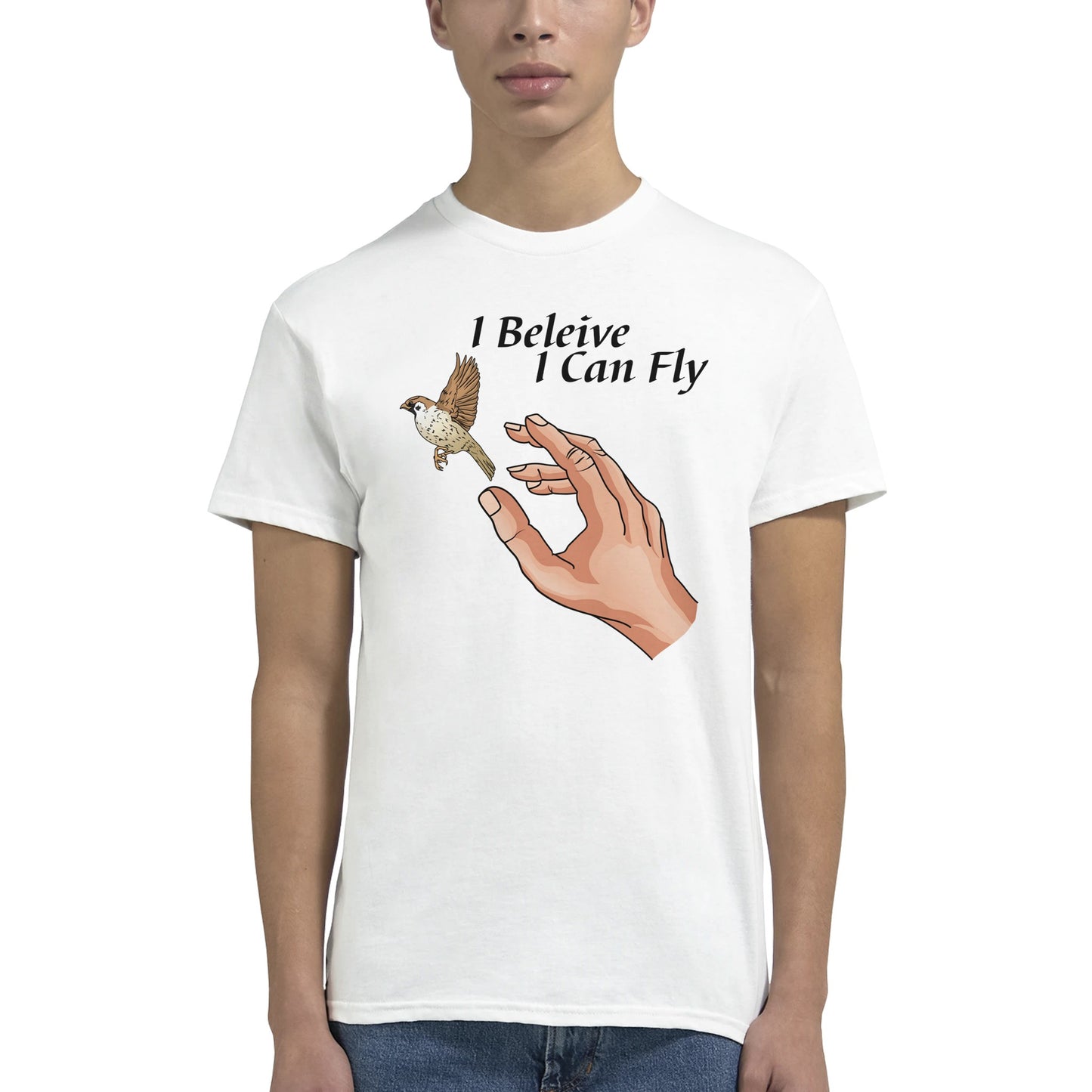 Heavyweight Unisex Crewneck T-shirt - I Believe I can Fly