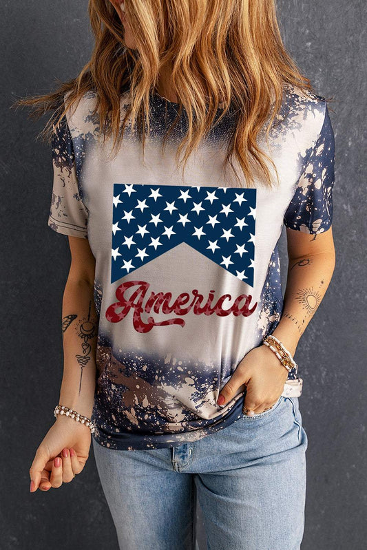 AMERICA Round Neck Short Sleeve