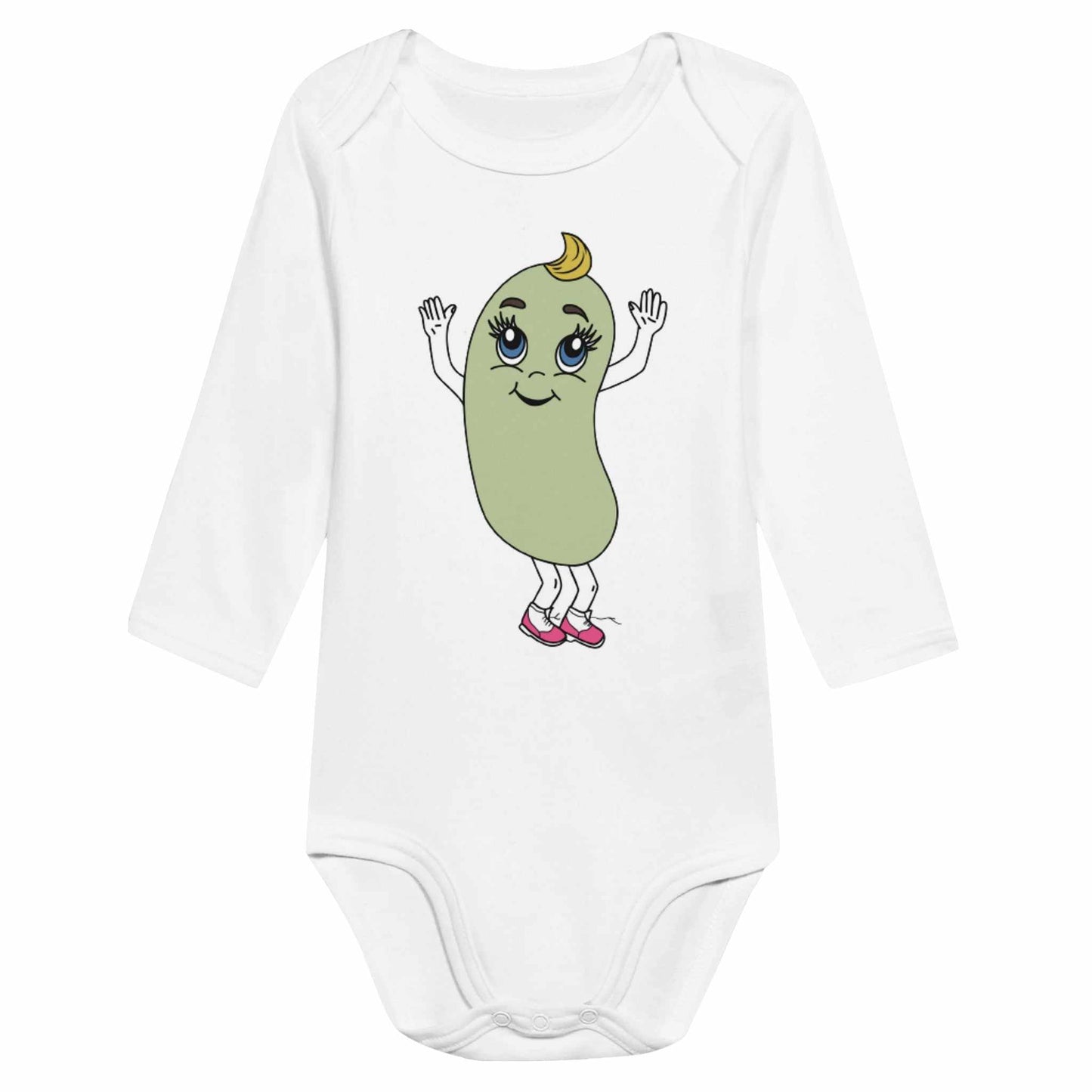 Classic Baby Long Sleeve Bodysuit - Cool Lima Bean Baby w/Yellow Hair