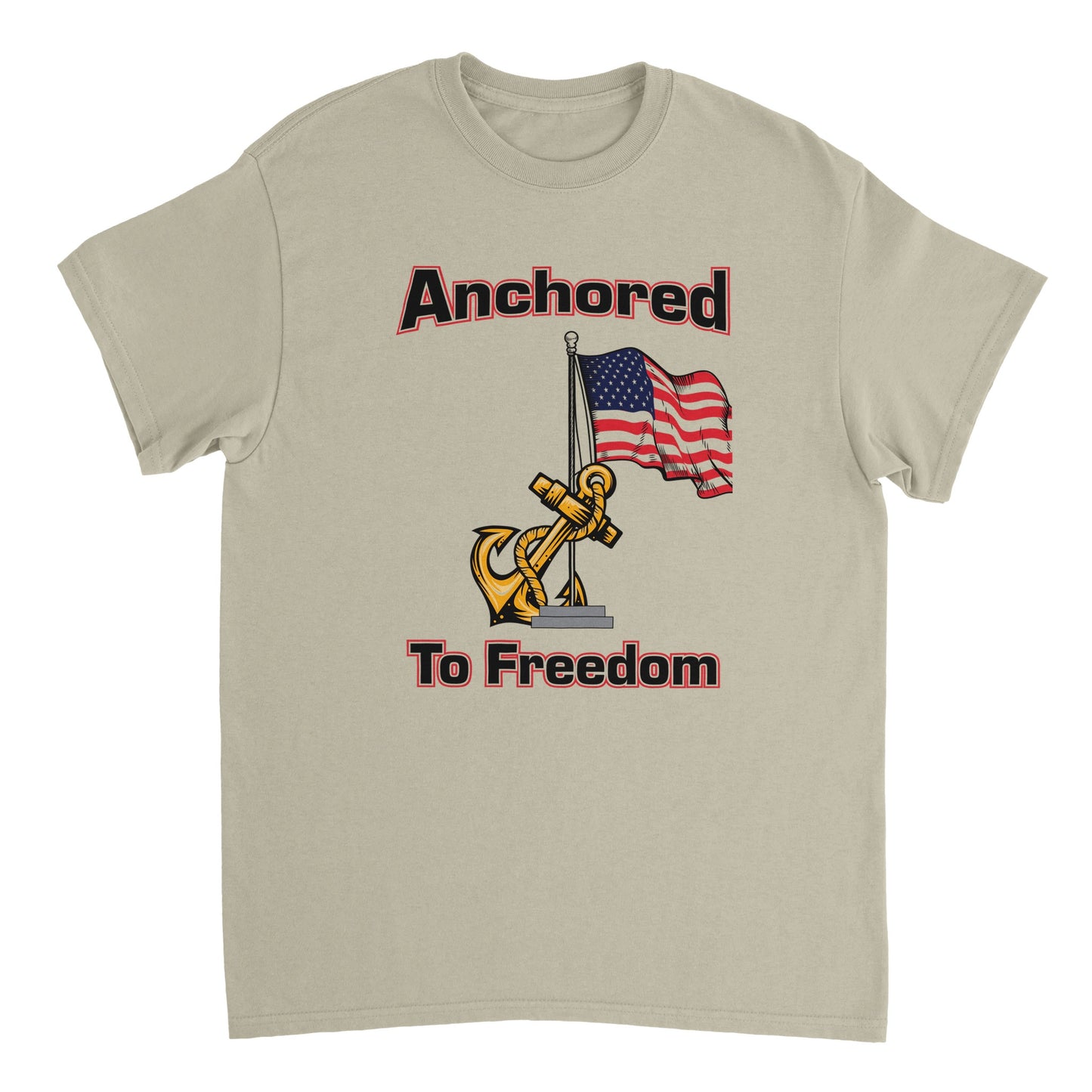 Heavyweight Unisex Crewneck T-shirt - Anchored to Freedom New