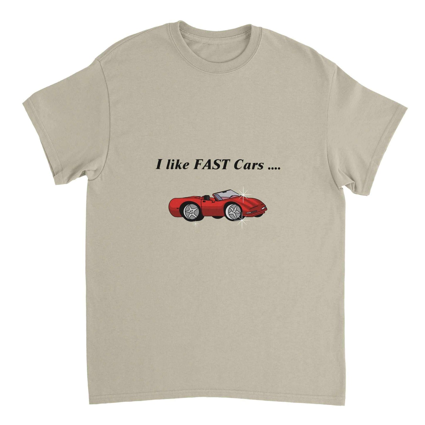 Heavyweight Unisex Crewneck T-shirt - I like Fast Cars