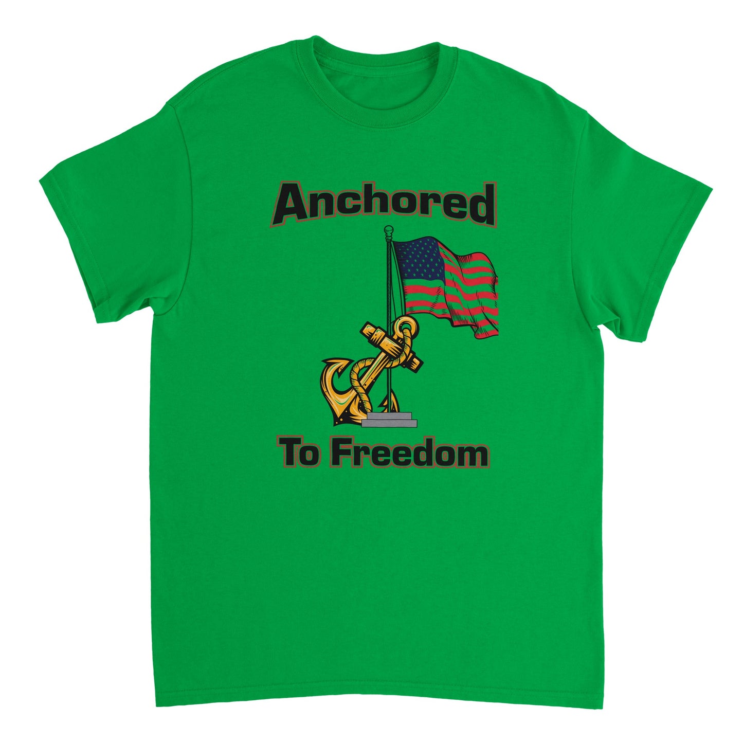 Heavyweight Unisex Crewneck T-shirt - Anchored to Freedom New